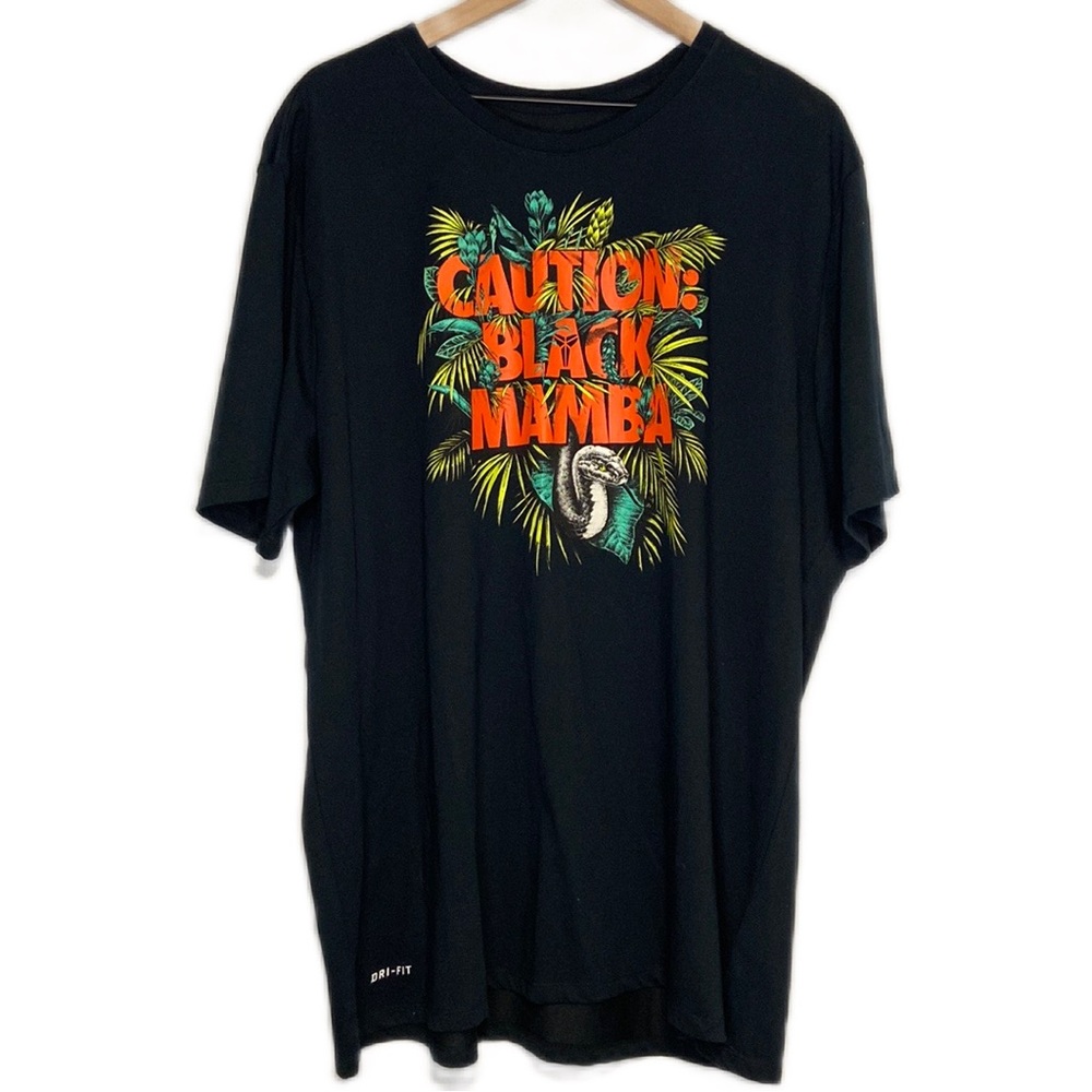 Nike Caution Black Mamba XXL Kobe Bryant Dri-Fit Rare T-Shirt Black LA Lakers